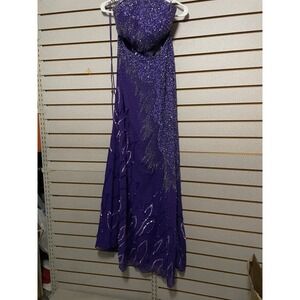 Alyce Designs Beautiful Purple Prom Dress Formal Size 16 Adjustable Corset Top 2